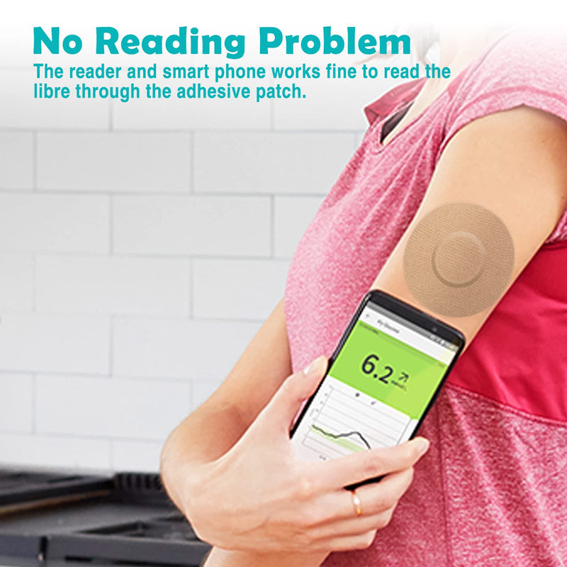 MEDMAX CGM Patches for Freestyle Libre & Medtronic Guardian (25-Pack), Sweat-Resistant Waterproof Breathable Skin-Friendly Latex Free Adhesive Patches, Durable CGM Patches (Tan)