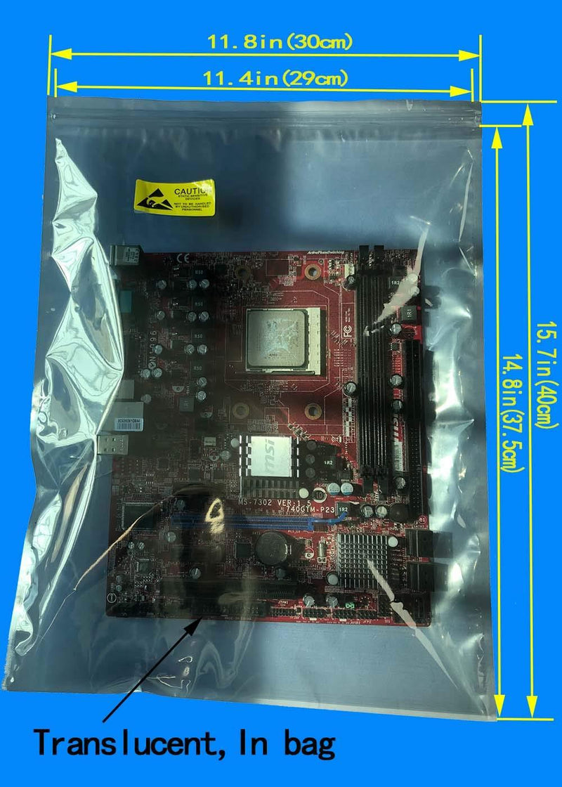 Daarcin 25pcs 11.8x15.7in(30x40cm) Anti Static Bags,ESD Bags Resealable Large Size for Motherboard with 30 PCS Labels and Electronic Device,Antistatic Bags for Graphics Card 25pcs 11.8x15.7in(30x40cm)