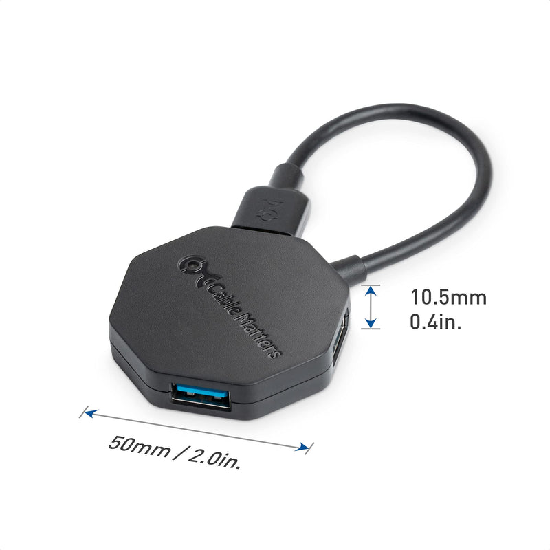 Cable Matters Ultra Mini 4 Port USB Hub (USB 3.0 Hub, USB 3 Hub)