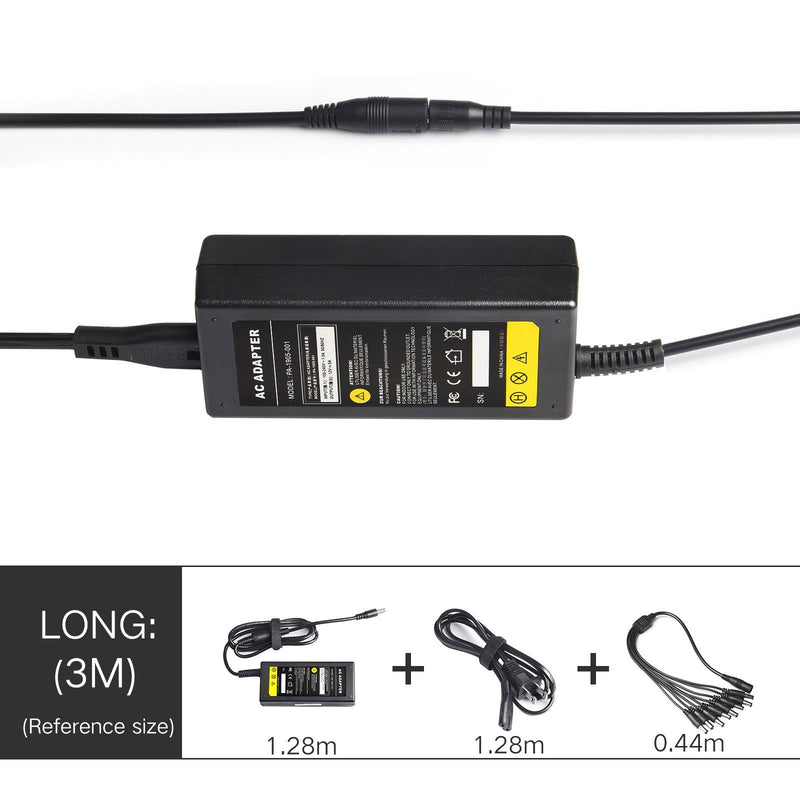 Fancy Buying Security Camera Power Adapter 12V 5A 100V-240V AC to DC 8-Way Power Splitter Cable FCC Certified LED Power Adapter Transformers-Fits Analog/AHD DVR/Camera, RGB LED Strip Lights