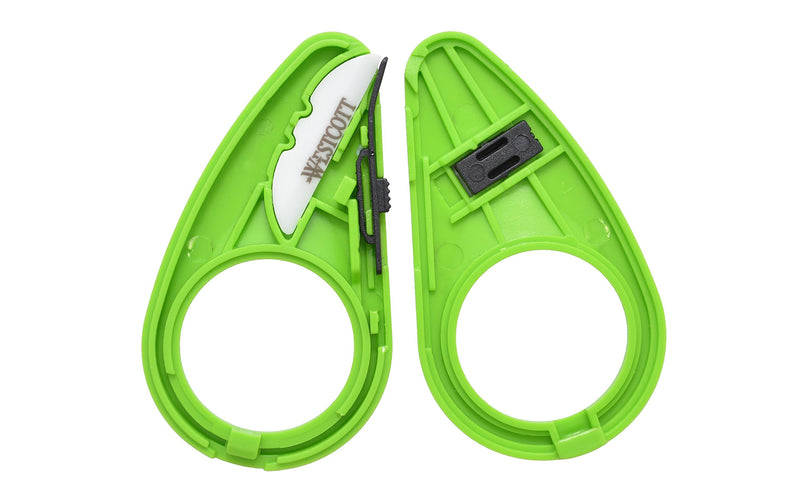 Westcott Compact Fixed Box Opener (16473), uses Slice Ceramic Blades, Green, 2.25 inches