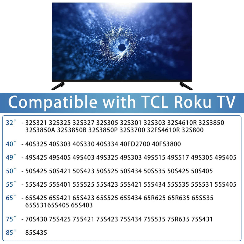 Base Stand for TCL Smart Tv - 32in 40in 43in 48in 49in 50in 55in 65in 75in 85in 32S321 32S325 32S327 32S305 32S301 32S303 32S4610R 32S3850 32S3850A 32S3850B 32S3850P 32FS4610R 32S800 with Screws
