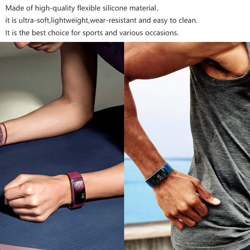 Compatible with Gear Fit 2 Band/Gear Fit 2 Pro Bands, NAHAI Soft Silicone Replacement Bands Wristband for Samsung Gear Fit 2 and Fit 2 Pro Smartwatch, Small, Wine Red S: 5.5''-7.1''