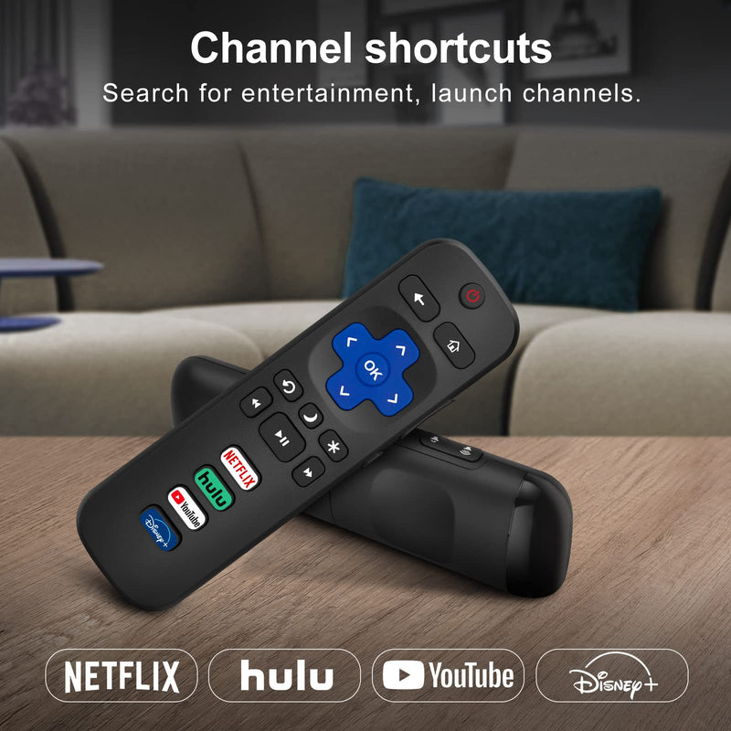 (Pack of 2) Replaced Remote Control Only for Roku TV, Compatible for TCL Roku/Hisense Roku/Onn Roku/Sharp Roku/Element Roku/Westinghouse Roku/Philips Roku Series Smart TVs (Not for Roku Stick and Box)