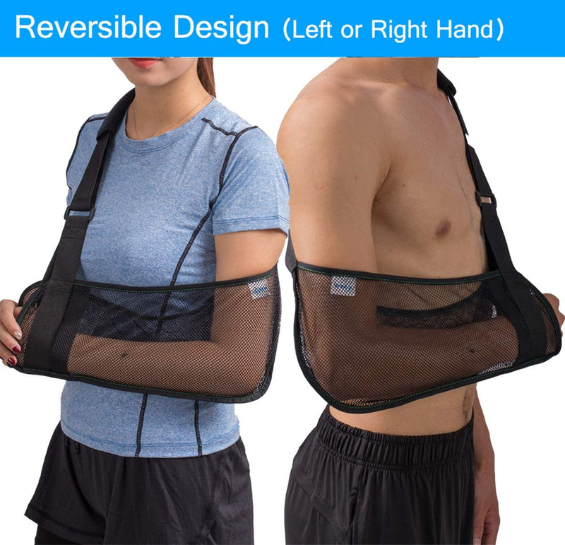 Mesh Arm Shoulder Sling - Medical Shoulder Immobilizer for Shower - Adjustable Arm Brace for Torn Rotator Cuff Injury - Right Left Arm for Men Women - Shower Sling for Elbow, Wrist updated version