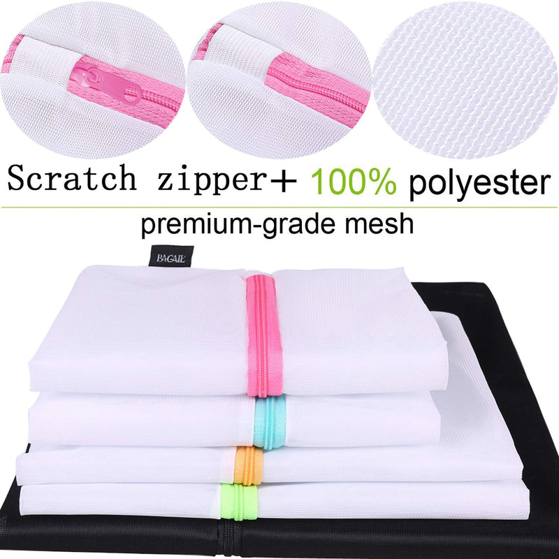 Set of 5 Mesh Laundry Bags-1 Extra Large, 2 Large & 2 Medium Bags Laundry,Blouse, Hosiery, Stocking, Underwear, Bra Lingerie, Travel Laundry Bag White 2M,1XL,2L