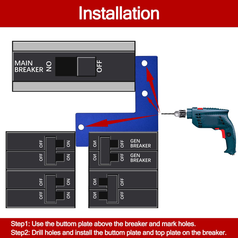 ACANORA Generator Interlock Kit Blue for Cutler Hammer CH and BR Series with Plug in Neutral Main 150 and 200 amp Panels, 1 1/4 - 1 7/16 Inch Spacing Between Main and Branch Breaker