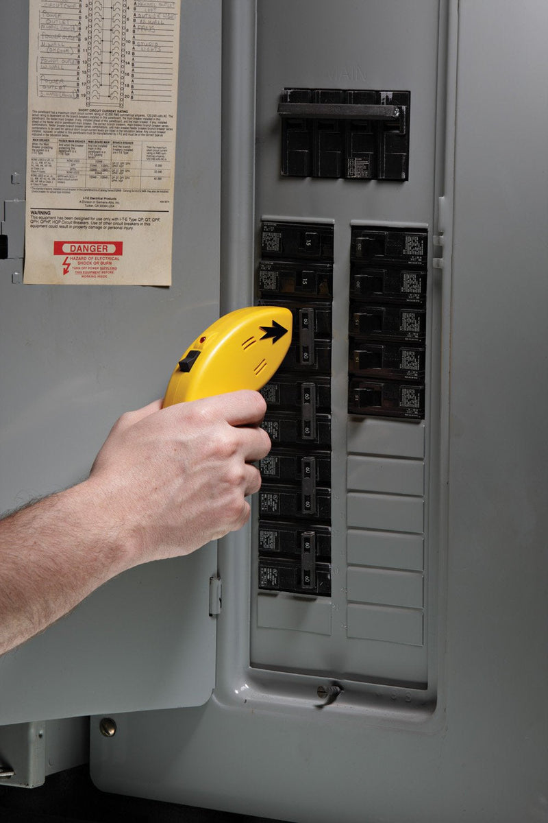 Sperry Instruments CS550A Circuit Breaker Finder, Quickly Locate AC Circuits/Fuses, Visual LED, Plug Style Transmitter/Auto-Sensing Receiver, 80-140V, Yellow