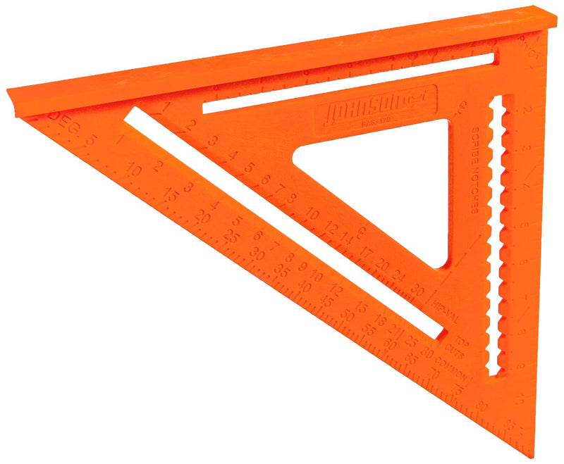 Johnson Level & Tool RAS-170B-ORA 12-Inch GloOrange Structo Cast Rafter Angle Square with out Manual 12 inch