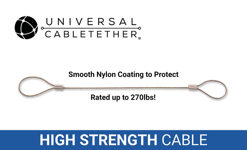 Universal CableTether - Heavy Duty Custom Length Cable Tethers (10 Pack) - Do-It-Yourself, Adjustable, Tamper-Resistant - Secure Conference Room Computer Display Adapters and Mac Adapters