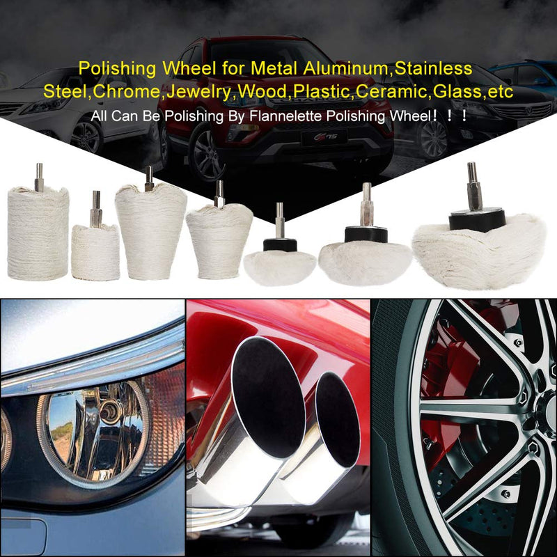 Buffing Polishing Wheel For Drill - 8Pcs Polishing Wheel Cone/Column/Mushroom/T-shaped Wheel Grinding Head With 1/4 Handle For Manifold / aluminum / stainless steel / chrome etc.