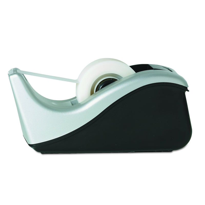 Scotch Desktop Tape Dispenser Silvertech, Two-Tone (C60-St), Black/Silver, 1 Pack