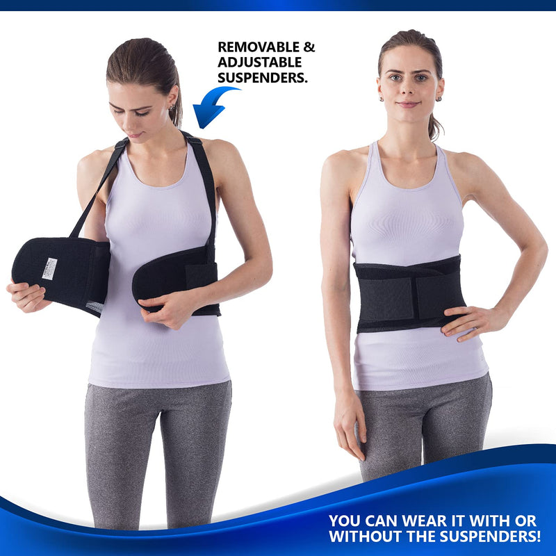NYOrtho Back Brace Lumbar Support Belt - for Men and Women | Instantly Relieve Lower Back Pain | Maximum Posture and Spine Support, Adjustable, Breathable with Removable Suspenders | Small 26-30 in. Small (Pack of 1)