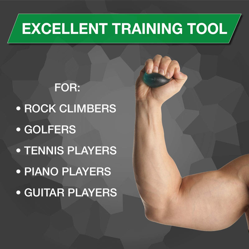THERABAND Hand Exerciser, Stress Ball For Hand, Wrist, Finger, Forearm, Grip Strengthening & Therapy, Squeeze Ball to Increase Hand Flexibility & Relieve Joint Pain, Green, Medium