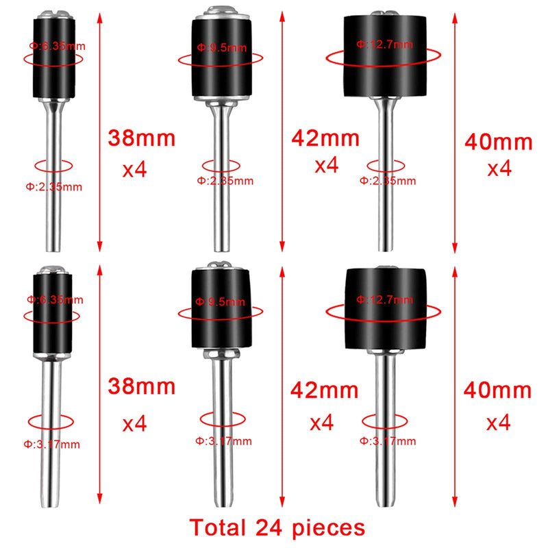 SIQUK 384 piece sanding sleeve set including 360 pieces sanding bands and 24 pieces sanding roller for Dremel rotary tool