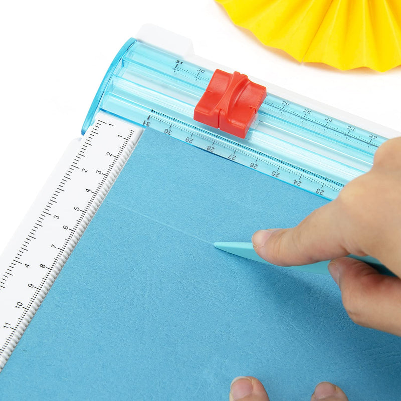 Craft Paper Trimmer and Scoring Board: 12 x 12inch Paper Trim Cutter Score Board by ecraft, Scoring Tool with Paper Folding, for Making Scrapbooking, crad, Coupons and Photo Ivory