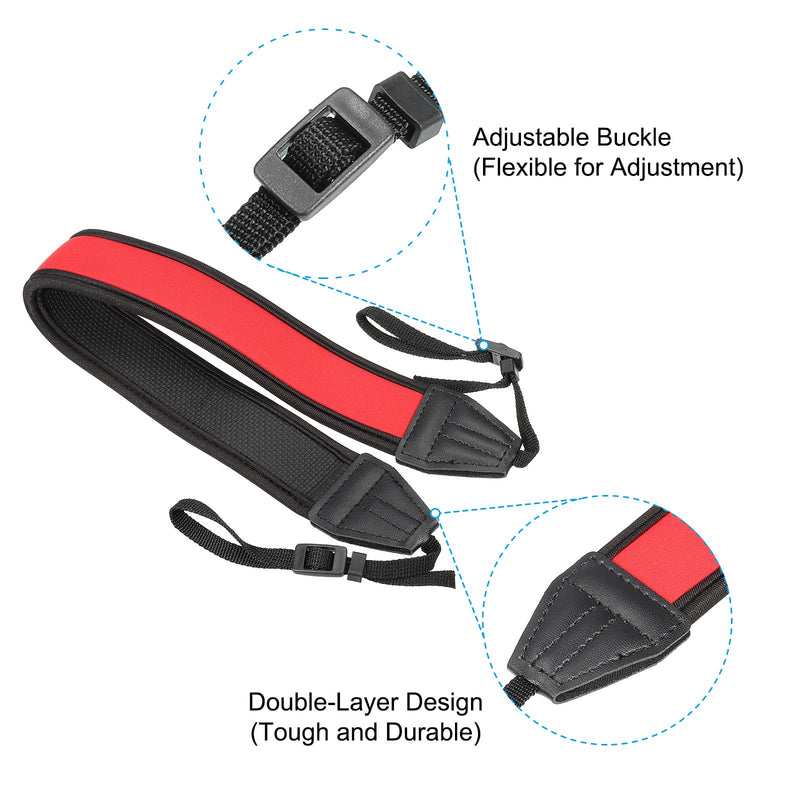 PATIKIL Camera Strap, Neoprene Adjustable Soft Elastic Shock-proof Neck Shoulder Rope Holder for Outdoor Photography, Camera Red