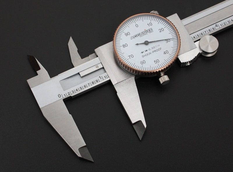 Accusize Industrial Tools 0-6 inch by 0.001 inch Precision Dial Caliper, Stainless Steel, in Fitted Box, P920-S216 0-6"