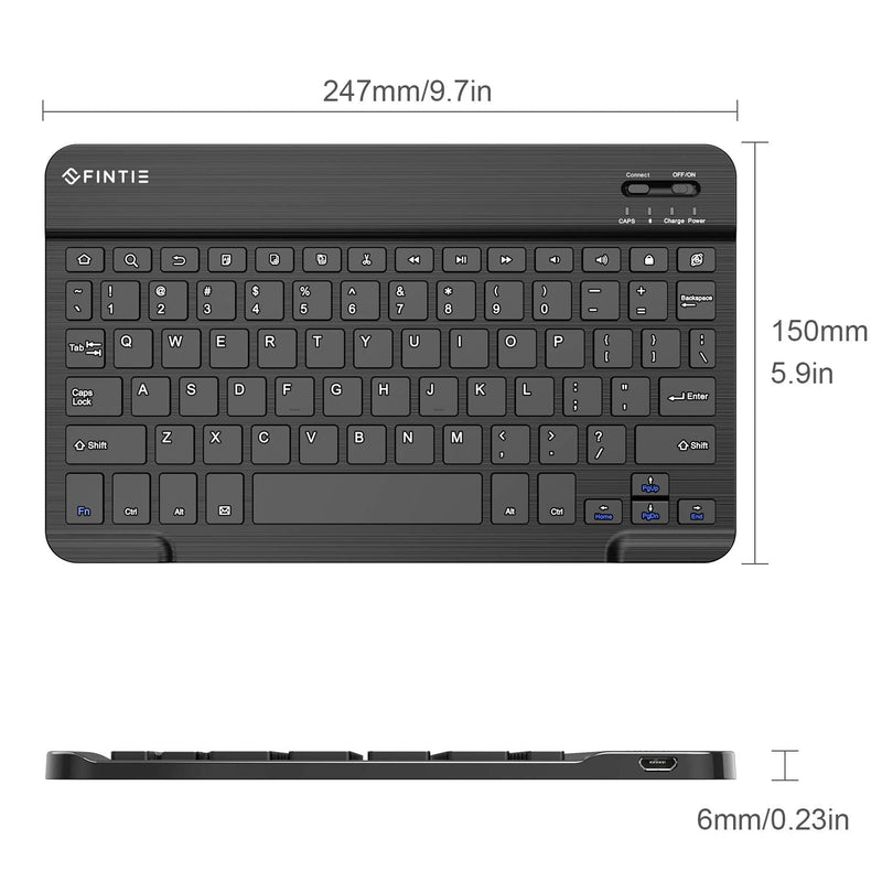 Fintie 10-Inch Ultrathin (4mm) Wireless Bluetooth Keyboard for Android Tablet Samsung Galaxy Tab E/Tab A/Tab S, ASUS, Google Nexus, Lenovo and Other Android Devices