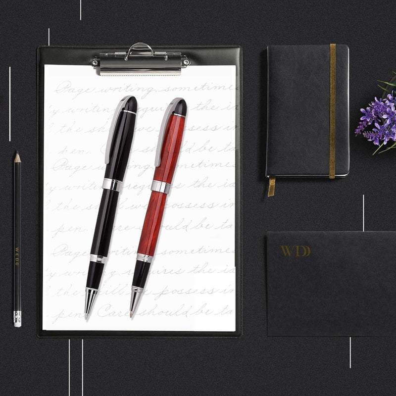 Ballpoint Pen Set With Gift Box and 2 Extra Black Ink refills-Luxury Elegant Fancy Nice Gift Pen Set for Office Signature Executive Business Red and black