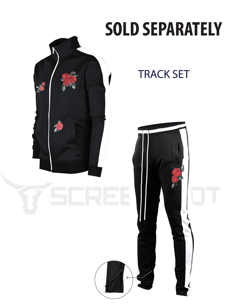 Screenshotbrand Mens Hip Hop Premium Slim Fit Track Pants - Athletic Jogger Bottom with Side Taping Small P11853-bk/Wh