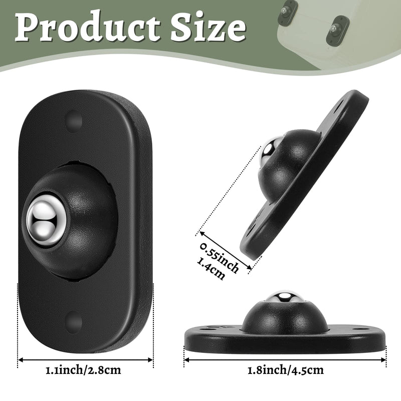 Self Adhesive Caster Wheels Mini Swivel Wheels Stainless Steel Paste Universal Wheel 360 Degree Rotation Sticky Pulley for Bins Bottom Storage Box Furniture Trash Can (16 Pieces,Black) 16 Black