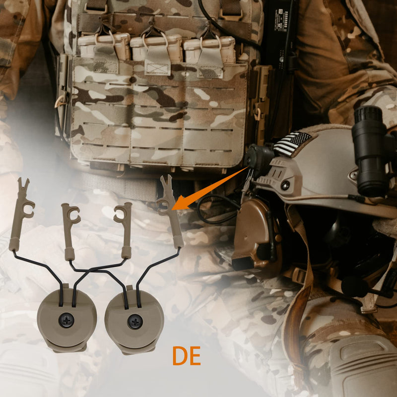ARC Adapter Rail Mounting of Tactical Headset Compatible with Comta Headset and Helmet with ARC Rail DE