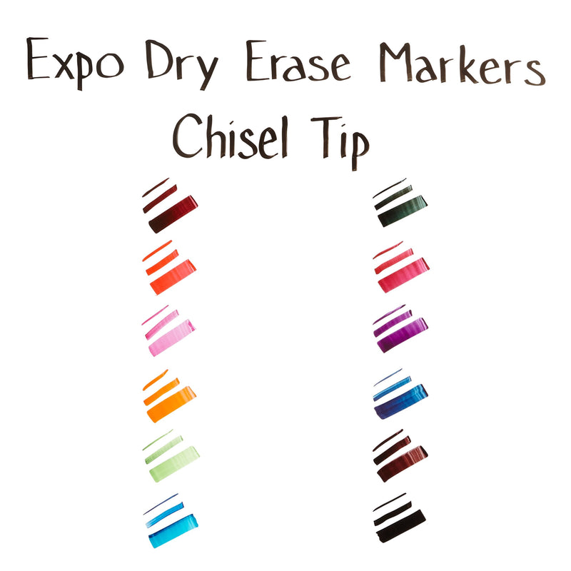EXPO Low Odor Dry Erase Marker | Chisel Tip Markers | Whiteboard Markers, Assorted, 36 Count 36.0