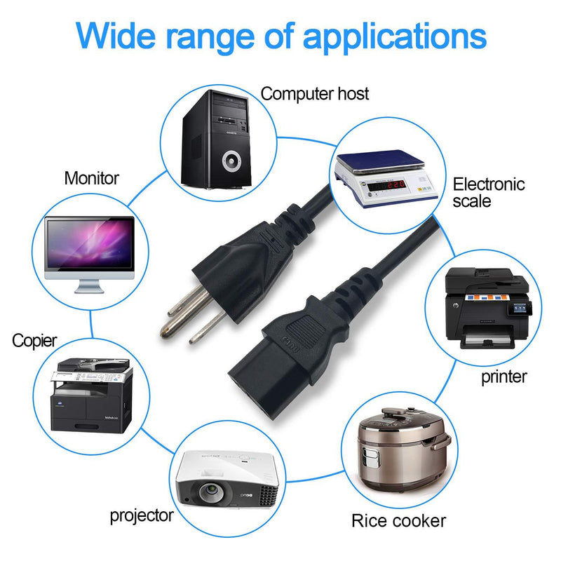 Ac Wall Cable 2 Slot Power Cord Compatible with Dynex TV DX-26L150A11 DX-LCD32-09 DX-L42-10A DX-55L150A11 DX-37L150A11; Panasonic Viera TC-P50S2 TC-P46S2 TC-P42S2 TC-P50U2 TC-P42U2 TC-P50C2 TC-P46C2
