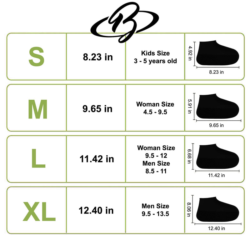 BAYI -Waterproof Shoe Cover Rain Shoe Covers Reusable Silicone Magic Shoe Running Cover Rubber Protector Small Yellow
