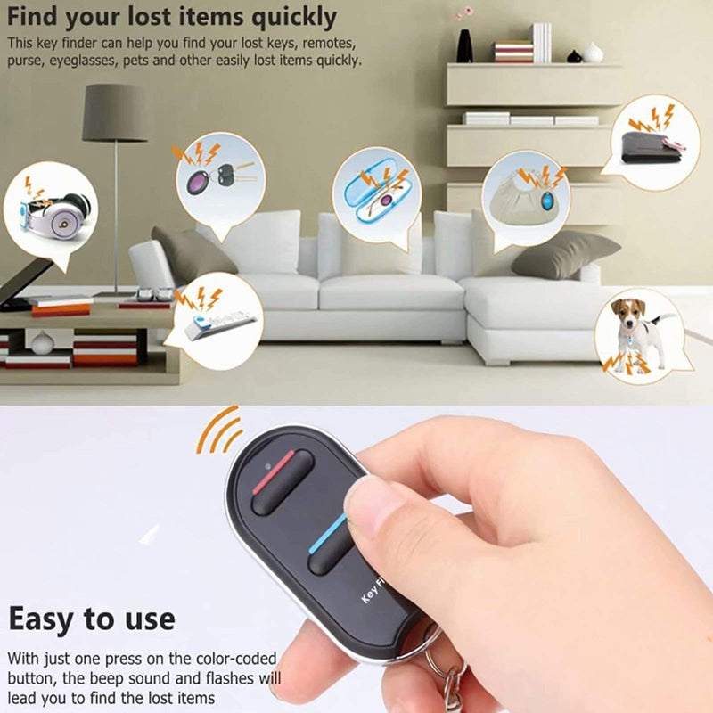 Vodeson KeyTag Key Finder TV Remote Control Finder, Easy to Use Suitable for The Elderly 80dB RF Key Locator Device,Key Finders That Make Noise Key Tracker/Wallet Finder,1 RF Transmitter 2 Receivers