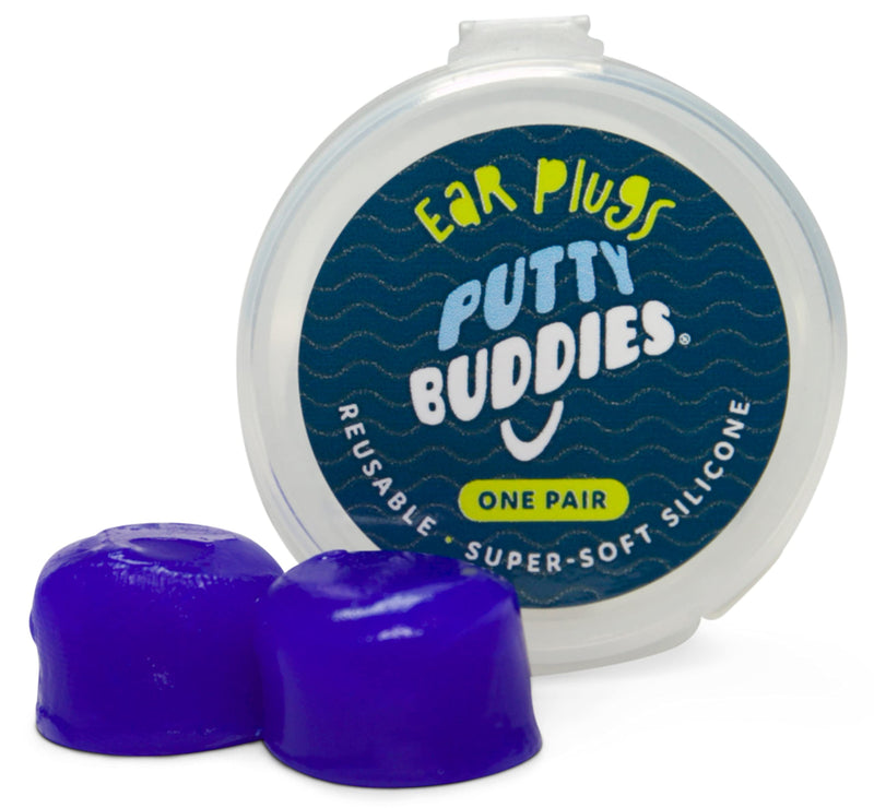 Putty Buddies Ear Plugs 10-Pair Pack - Soft Silicone Ear Plugs for Swimming & Bathing - Invented by ENT Physician - Block Water - Premium Swimming Earplugs - Doctor Recommended Blue/Red/Teal