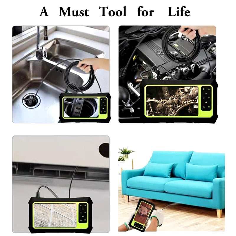 Upgraded Endoscope Camera with Lights, 1080P Pro HD Borescope Camera 4.3 Inch LCD Screen Inspection Camera, IP67 Waterproof Snake Camera, 8 Bright LED Lights，3000mAh Battery, 32GB TF Card，Gift for Men Single lens