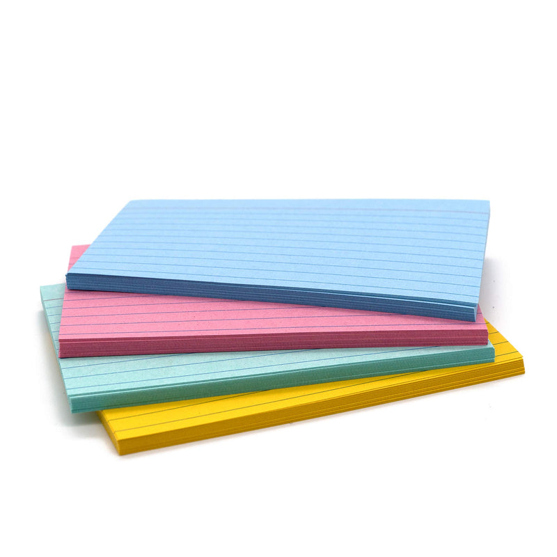 Emraw Ruled Colored Index Card Plain Back 3”x5” – For School, Home & Office (Pack of 200 Count)