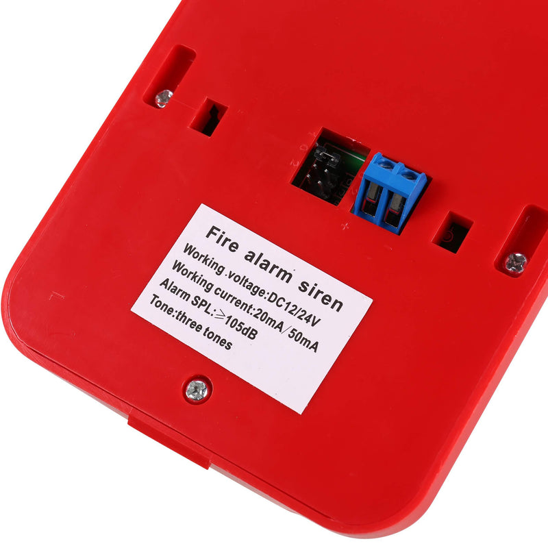 UHPPOTE Wired 12/24VDC Sound and Light Fire Alarm Warning Strobe Siren Horn Sound Alert Safety System Sensor