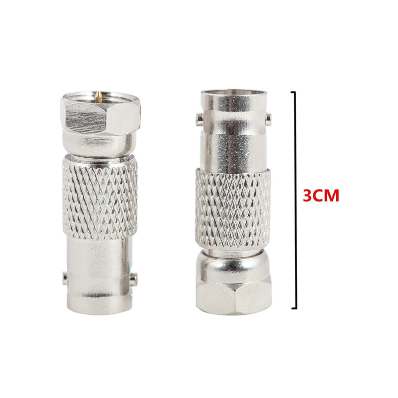 BNC to F Type Adapter, 2-Pack RFAdapter F Male to BNC Female Adapter Coax Connector for RF Radio Antenna and Video Applications
