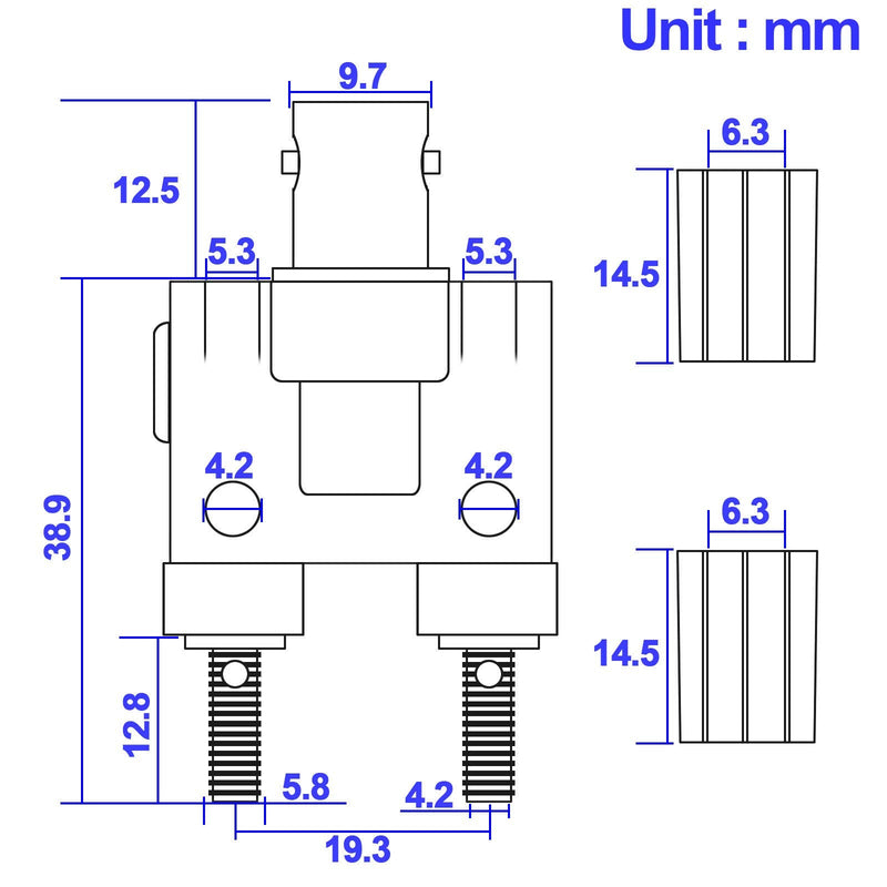 BNC Female to Dual Banana Female Socket Binding Post RF Coax Splitter Adapter Connector Pack of 2