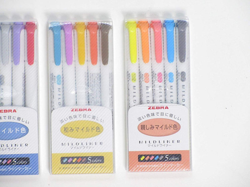 Zebra Mildliner Highlighter Pen Set, 20 Pastel Color Set (Japan Import) Original version