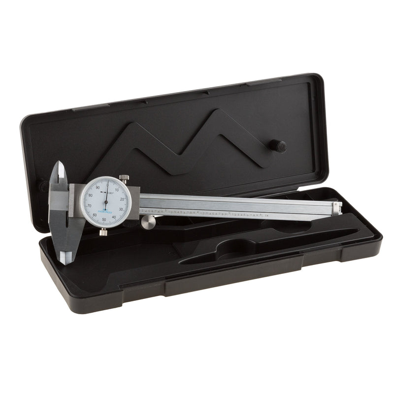 Dial Caliper- Stainless Steel and Shock Proof Tool With Plastic Carry Case, 0- 6 Inch Measuring Range For Accurate Measurements by Stalwart