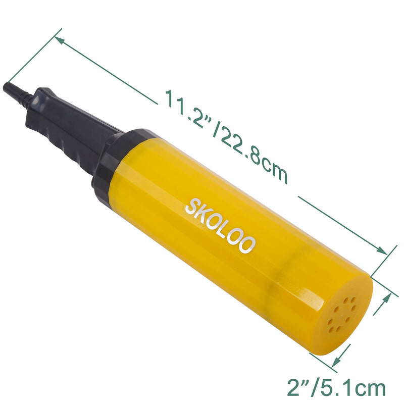 SKOLOO Hand Air Pump for Exercise Balls: Yoga Ball, Horse Hopper, Unicorn Bouncer, Balloon, Gym Ball, Inflatable Bouncing Horse, Inflatable Swimming Pools, Two-Way Hand Pump Yellow