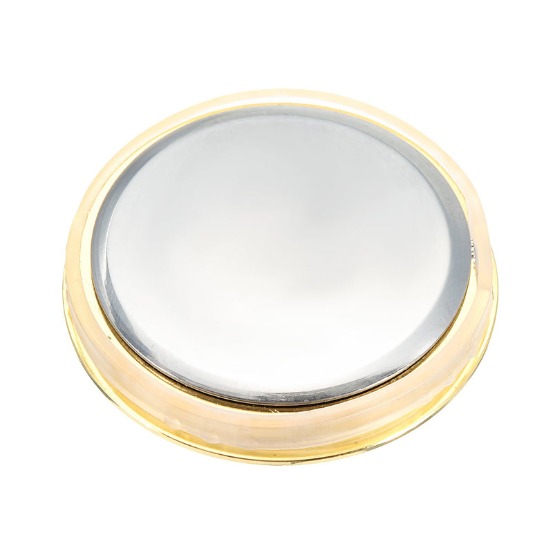 ShoppeWatch Mini Clock Insert Quartz Movement Round 1 7/16 (35mm) Miniature Clock Fit Up White Dial Gold Tone Bezel Arabic Numerals CK094GD