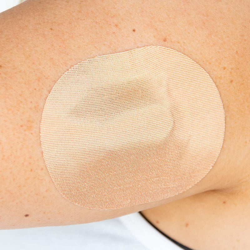 RightCare CGM Adhesive Patch Universal, Covered Oval, Mocha, Made with Synthetic PRO Extreme KT Tape, Bag of 25