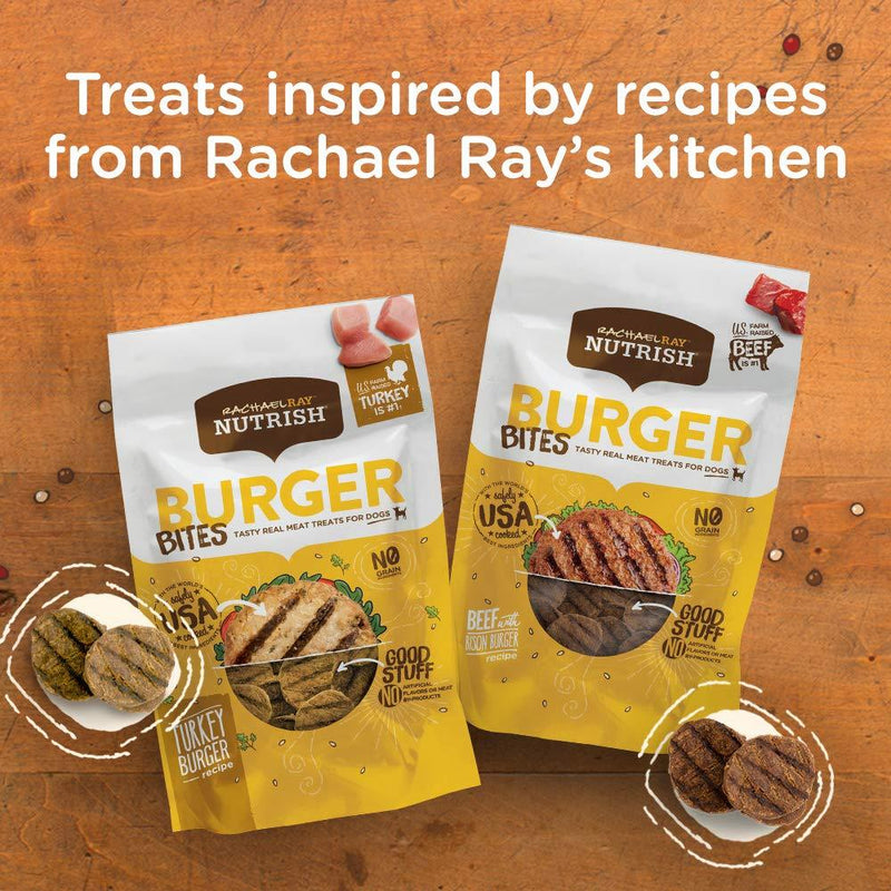 Rachael Ray Nutrish Real Meat Dog Treats Burger Bites - Beef with Bison Burger 12 Ounce (Pack of 1)