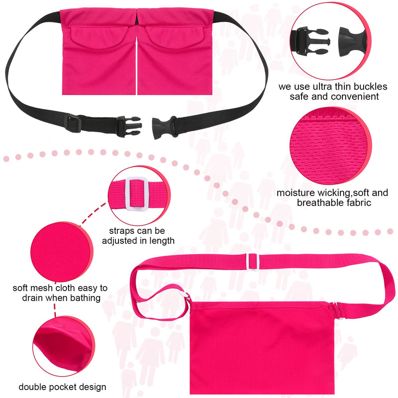 Mastectomy Drainage Pouch with Shower Bag Adjustable Mastectomy Drain Holder Waist Belt Breast Drainage Carrier for Mastectomy Breast Reduction Augmentation Recovery Support Patient Care Kit Rose