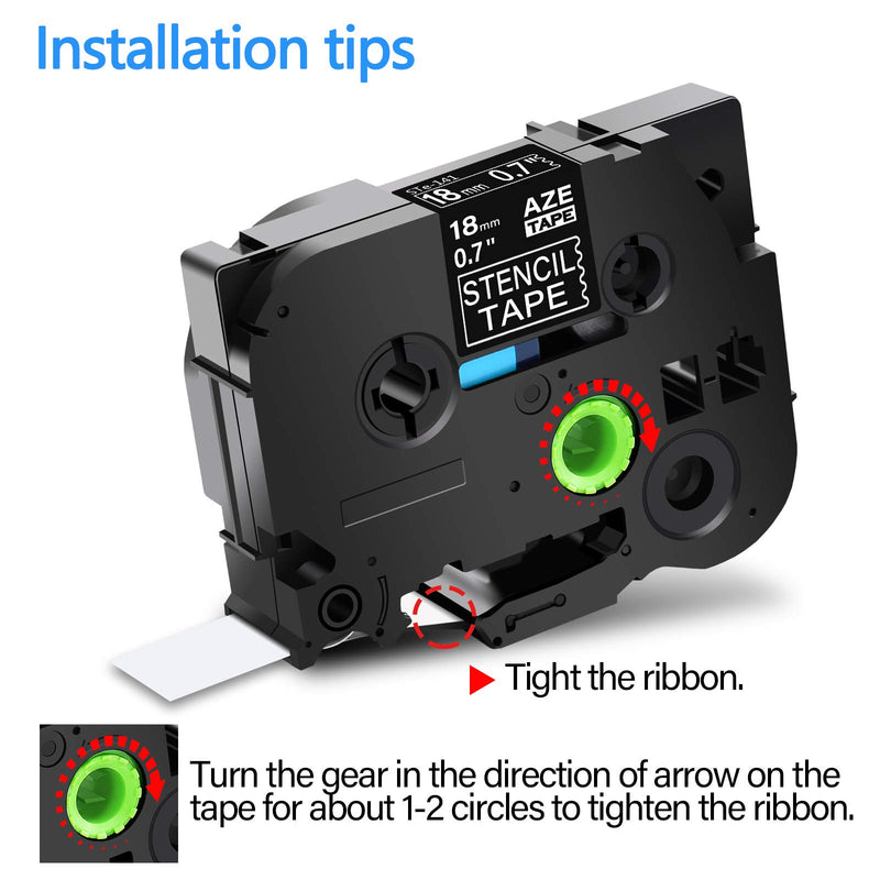 KCMYTONER Compatible for Brother Mobile Solutions Etching Stencil Tape STE141 STE-141 ST-141 ST141 18mm 0.7" Label Tape use in P Touch PT-D450 PT-D600 PT-P700 PT9800PCN, Black on Clear-1 Pack 18mm (3/4") * 3m (9.8ft)