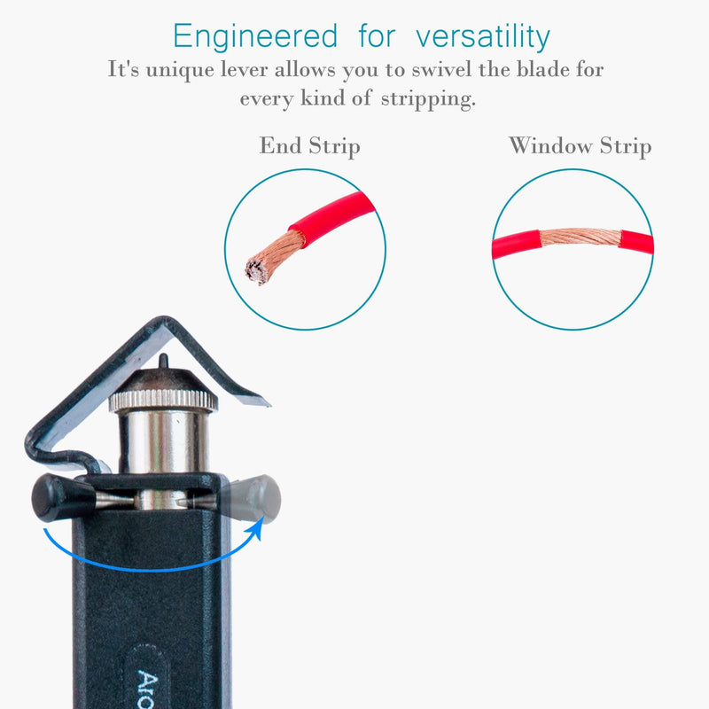 Arolax Round Cable Stripping Tool – With Adjustable Cutting Depth – For Circumferential, Longitudinal, and Window stripping – 3/16" to 1" Diameter.