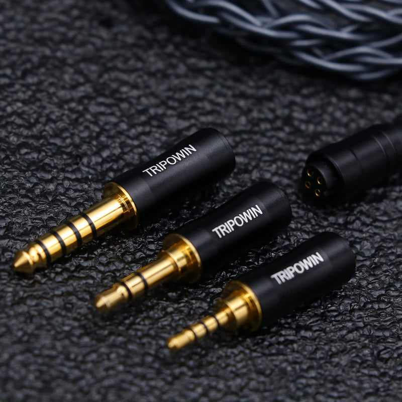 Tripowin Noire 4 Core 24AWG OCC Upgraded HiFi Audio Cable with Detachable 3-in-1 2.5mm/3.5mm/4.4mm Plug for Audiophile Musician (0.78mm 2Pin) 0.78mm 2Pin Tripowin Noire