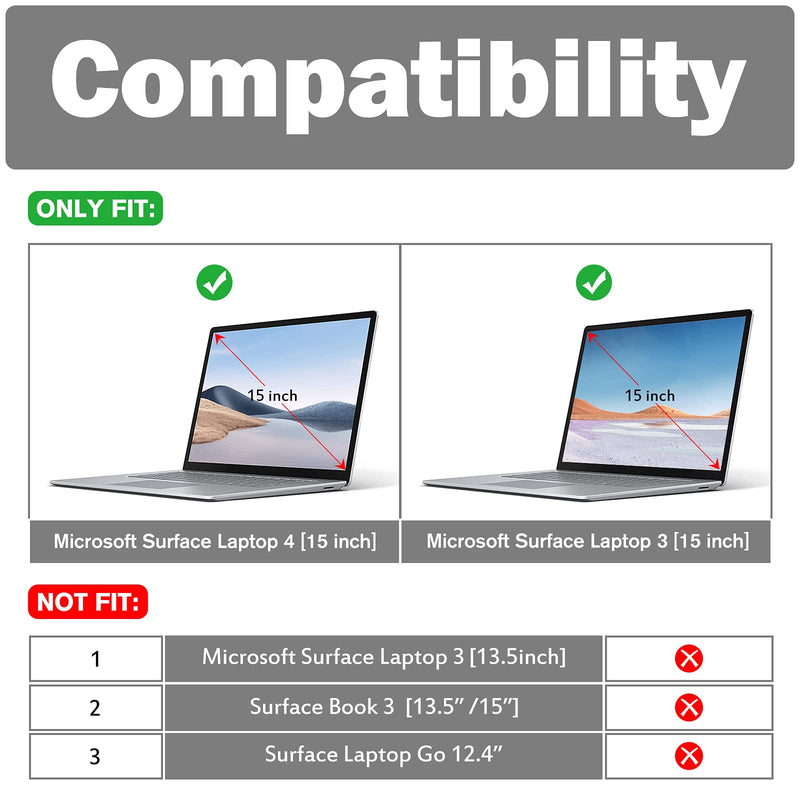 ProCase Hard Case for 15 inch Microsoft Surface Laptop 4/ Surface Laptop 3, Heavy Duty Hard Shell Protective Cover with Fold Kickstand for Surface Laptop 4/3 15 inch–Grey