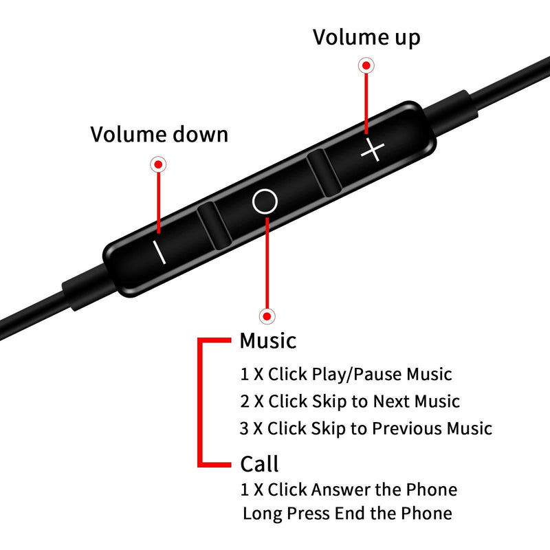 USB C Headphone + Portable Storage Case, Jelanry Headphones Hi-Fi Stereo Sports Magnetic Earbuds Bass Wired Earphones with Mic Volume Control for Samsung Galaxy Z Fold 3/ Flip 3/ S21/ S20 FE Black