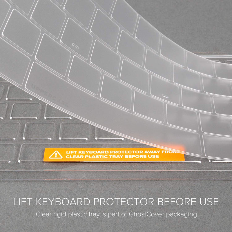 UPPERCASE GhostCover® Premium Ultra Thin Keyboard Cover Protector, Compatible with 2021 2022 M1 Pro/Max MacBook Pro 14" 16" (A2442 A2485) and 2022 M2 MacBook Air 13" (A2681), US (ANSI) Layout, Tinted